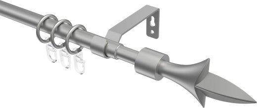 Ausziehbare Gardinenstange Metall / Kunststoff 16/13 mm Ø HERA - Lily Silbergrau 70-120 cm