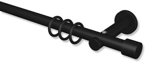 Ausziehbare Gardinenstange Metall 19/16 mm Ø FUNTASTIC - Voxx Schwarz 130-240 cm