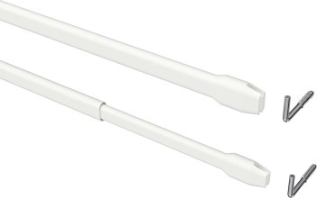 Vitragestangen Metall / Kunststoff Geno Weiß (2 Stück) ausziehbar 30-50 cm