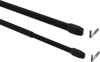 Vitragestangen Metall / Kunststoff Geno Schwarz (2 Stück) ausziehbar 30-50 cm