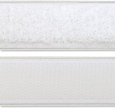 Pilzband (Klettband) mit Flauschband selbstklebend 20 mm Weiß 1 Meter