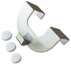 Fensterhaken U-Form Edelstahl-Optik für Raffrollo mit Flexoschiene Easyfix (2 Stück)