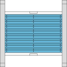 Dachfenster Plissee Modell DF20, verspannt, variabel mit Bediengriffen 