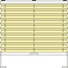 Plissee Modell PAB11, verspannt mit Bediengriff 