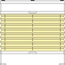 Plissee Modell PAB21, verspannt, variabel mit Bediengriffen 