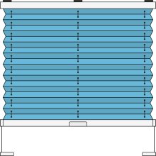 Plissee Modell VS1, verspannt mit Bediengriff 