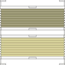 Wabenplissee Modell WAB82, Tag &amp; Nacht, verspannt, variabel mit Bediengriffen 