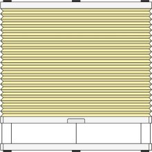 Plafond Wabenplissee Modell WPB10, verspannt mit Bediengriff 