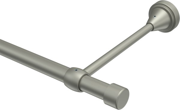 Gardinenstange Metall 16 mm Ø PRIMUS - Lucan Chrom matt (ohne Ringe) 140 cm