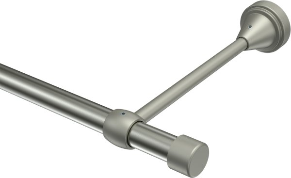 Gardinenstange Metall 16 mm Ø PRIMUS - Lucan Edelstahl-Optik / Chrom matt (ohne Ringe) 100 cm