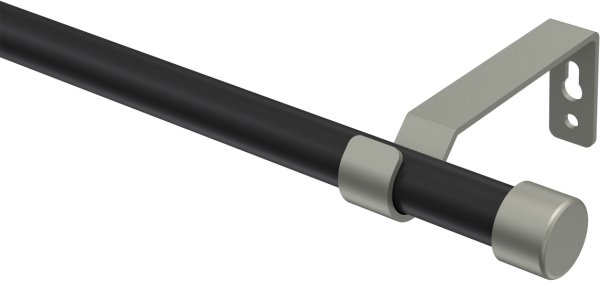 Gardinenstange Metall 16 mm Ø OLYMP - Lucan Schwarz / Chrom matt (ohne Ringe) 100 cm
