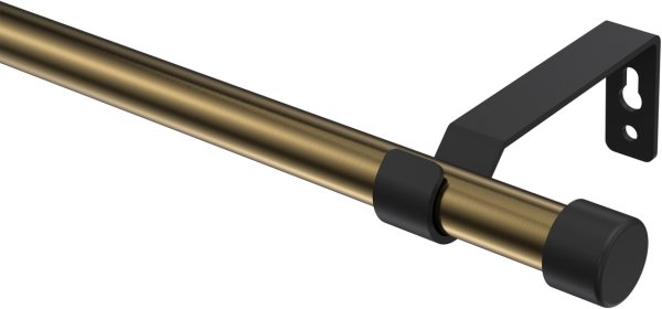 Gardinenstange Metall 16 mm Ø OLYMP - Lucan Messing Antik / Schwarz (ohne Ringe) 100 cm