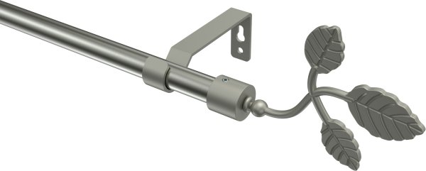 Gardinenstange Metall 16 mm Ø OLYMP - Alessia Edelstahl-Optik / Chrom matt (ohne Ringe) 120 cm