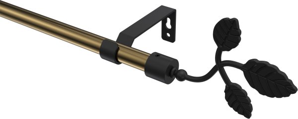 Gardinenstange Metall 16 mm Ø OLYMP - Alessia Messing Antik / Schwarz (ohne Ringe) 100 cm