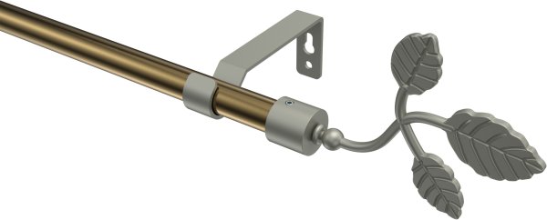 Gardinenstange Metall 16 mm Ø OLYMP - Alessia Messing Antik / Chrom matt (ohne Ringe) 100 cm