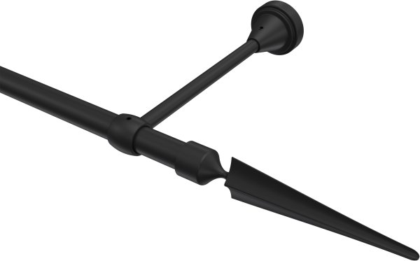 Gardinenstange Metall 16 mm Ø PRIMUS - Lorenzo Schwarz (ohne Ringe) 100 cm