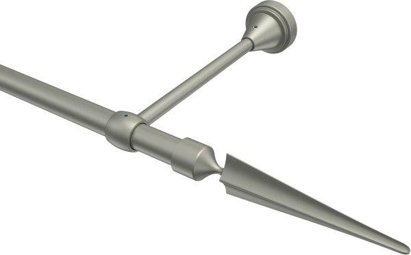 Gardinenstange Metall 16 mm Ø PRIMUS - Lorenzo Chrom matt (ohne Ringe) 140 cm
