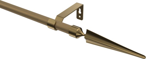 Gardinenstange Metall 16 mm Ø OLYMP - Lorenzo Gold matt / Messing Antik (ohne Ringe) 100 cm