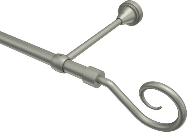 Gardinenstange Metall 16 mm Ø PRIMUS - Allegra Chrom matt (ohne Ringe) 180 cm