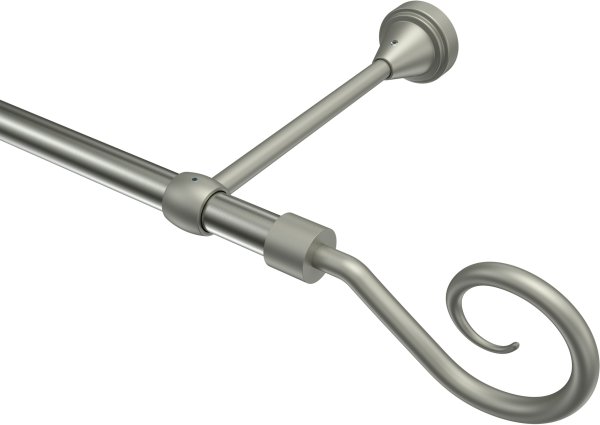 Gardinenstange Metall 16 mm Ø PRIMUS - Allegra Edelstahl-Optik / Chrom matt (ohne Ringe) 120 cm