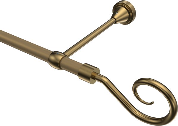 Gardinenstange Metall 16 mm Ø PRIMUS - Allegra Gold matt / Messing Antik (ohne Ringe) 100 cm