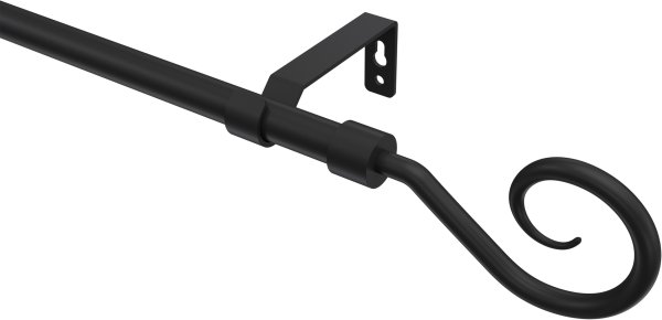 Gardinenstange Metall 16 mm Ø OLYMP - Allegra Schwarz (ohne Ringe) 100 cm