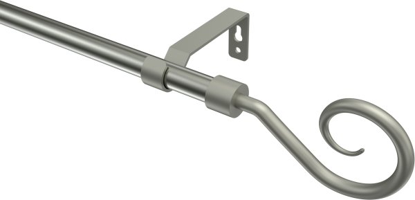 Gardinenstange Metall 16 mm Ø OLYMP - Allegra Edelstahl-Optik / Chrom matt (ohne Ringe) 100 cm