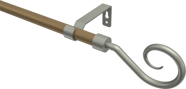 Gardinenstange Metall 16 mm Ø OLYMP - Allegra Gold matt / Chrom matt (ohne Ringe) 100 cm