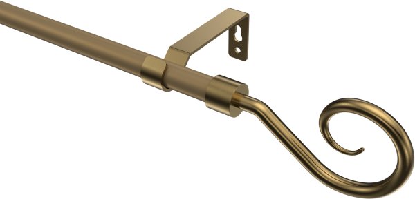 Gardinenstange Metall 16 mm Ø OLYMP - Allegra Gold matt / Messing Antik (ohne Ringe) 100 cm