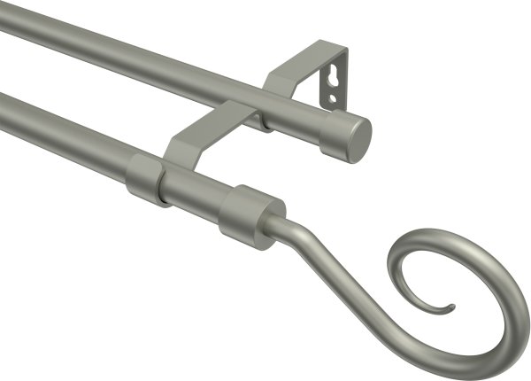 Gardinenstange Metall 16 mm Ø 2-läufig OLYMP - Allegra Chrom matt (ohne Ringe) 100 cm