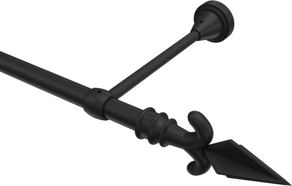 Gardinenstange Metall 16 mm Ø PRIMUS - Matteo Schwarz (ohne Ringe) 100 cm