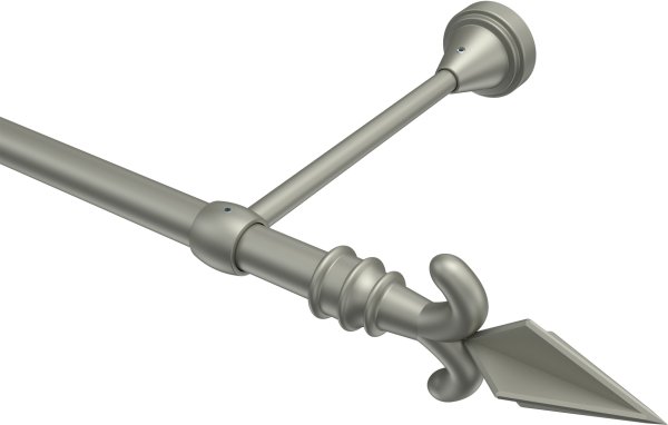 Gardinenstange Metall 16 mm Ø PRIMUS - Matteo Chrom matt (ohne Ringe) 120 cm