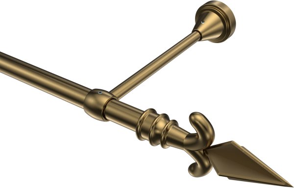 Gardinenstange Metall 16 mm Ø PRIMUS - Matteo Messing Antik (ohne Ringe) 100 cm