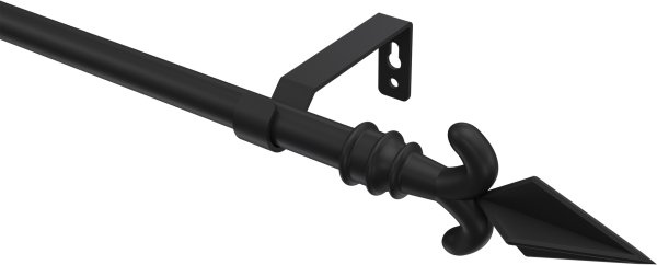 Gardinenstange Metall 16 mm Ø OLYMP - Matteo Schwarz (ohne Ringe) 100 cm