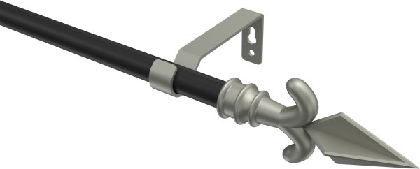 Gardinenstange Metall 16 mm Ø OLYMP - Matteo Schwarz / Chrom matt (ohne Ringe) 100 cm