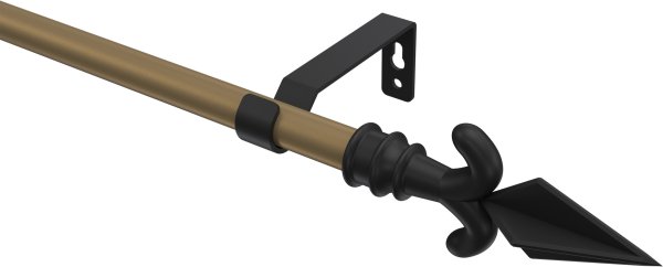 Gardinenstange Metall 16 mm Ø OLYMP - Matteo Gold matt / Schwarz (ohne Ringe) 100 cm