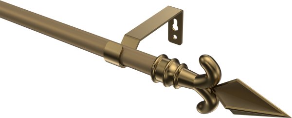 Gardinenstange Metall 16 mm Ø OLYMP - Matteo Gold matt / Messing Antik (ohne Ringe) 100 cm