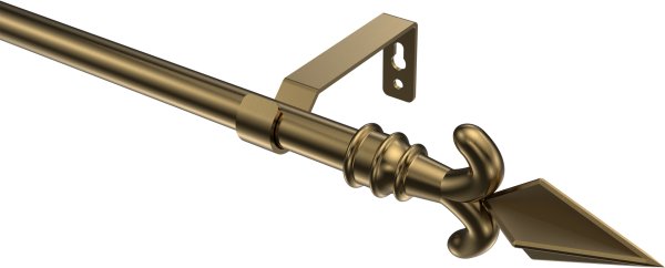 Gardinenstange Metall 16 mm Ø OLYMP - Matteo Messing Antik (ohne Ringe) 100 cm