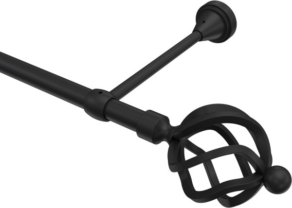 Gardinenstange Metall 16 mm Ø PRIMUS - Paolo Schwarz (ohne Ringe) 100 cm