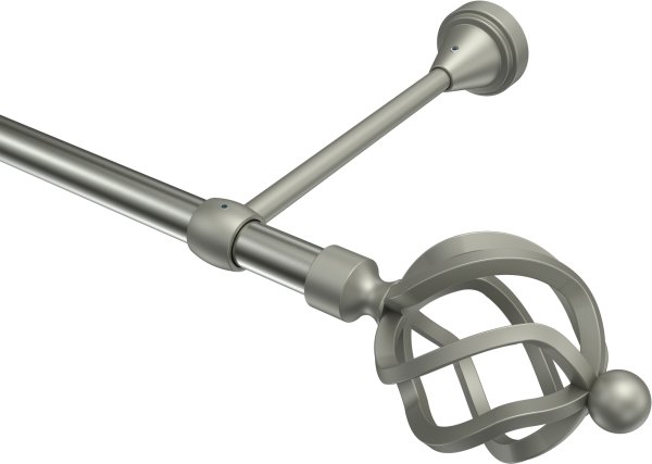 Gardinenstange Metall 16 mm Ø PRIMUS - Paolo Edelstahl-Optik / Chrom matt (ohne Ringe) 180 cm
