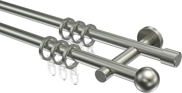 Gardinenstange Edelstahl 16 mm Ø 2-läufig ENORMA - Puros