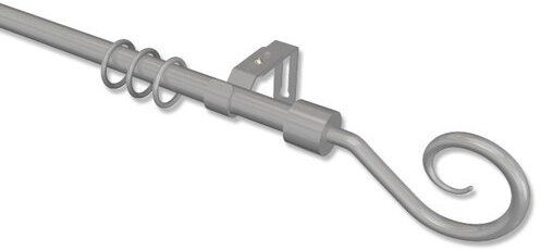 Gardinenstange Metall / Kunststoff 16 mm Ø SIMPA - Helix Silbergrau 120 cm