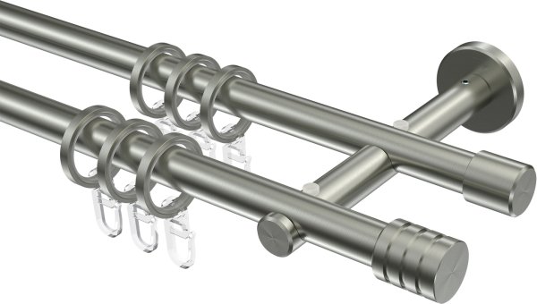 Gardinenstange Edelstahl 16 mm Ø 2-läufig MEDIUM - Selma
