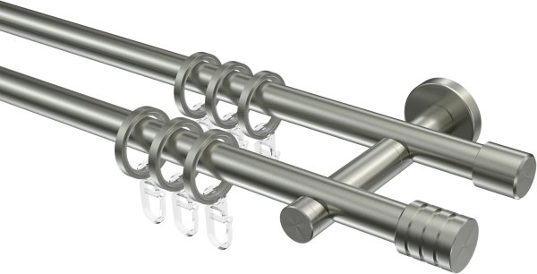 Gardinenstange Edelstahl 16 mm Ø 2-läufig ENORMA - Selma