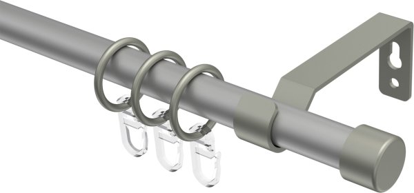 Gardinenstange Metall 16 mm Ø OLYMP - Lucan Silbergrau / Chrom matt 100 cm