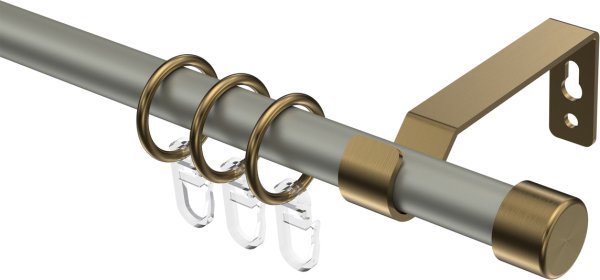 Gardinenstange Metall 16 mm Ø OLYMP - Lucan Chrom matt / Messing Antik 100 cm
