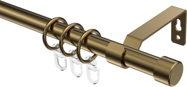 Gardinenstange Metall 16 mm Ø OLYMP - Lucan Messing Antik 100 cm