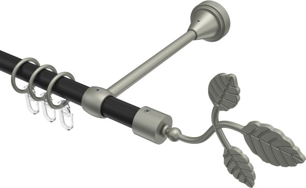 Gardinenstange Metall 16 mm Ø PRIMUS - Alessia Schwarz / Chrom matt 100 cm