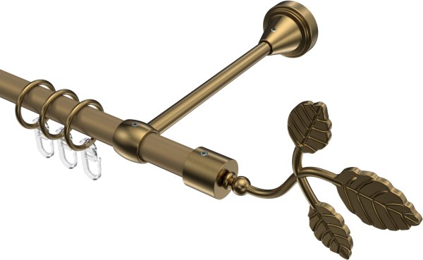 Gardinenstange Metall 16 mm Ø PRIMUS - Alessia Gold matt / Messing Antik 100 cm