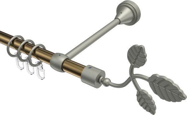 Gardinenstange Metall 16 mm Ø PRIMUS - Alessia Messing Antik / Chrom matt 100 cm